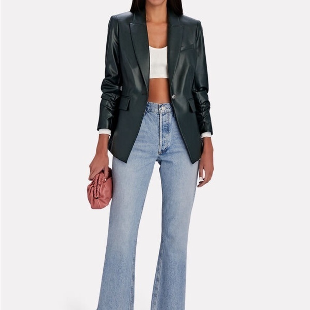 Veronica Beard Hollis Dickey Single-Breasted Faux Leather Jacket - Picture 6 of 10